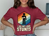I Do My Own Stunts Broken Arm Injury Stick Figure Retro Rainbow Standard T-Shirts thumbnail 3