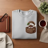 Black Santa Pocket Graphic, Leopard Print Christmas Santa Clipart, Cute African American Santa PNG, Trendy Holiday Cheetah Print Design thumbnail 11