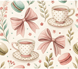 Digital Pattern, Digital Bundle, Macarons, Tea Cup, Floral, Bows, Seamless Pattern, Digital Paper, Commercial Use, Personal Use thumbnail 8