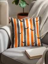 Halloween Bat Brush Stroke Pillows & Pillow Cases, Spooky Home Decor Table Runner, Goth Fall Gift Idea thumbnail 6