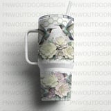 Hummingbird Tumbler Sublimation PNG, 40oz Distressed Floral Honeycomb Wrap, Seamless Tapered Digital Design, Free Car Coasters Bundle thumbnail 4