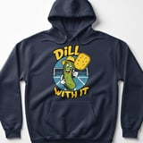 Pickleball Gildan Fleece Hoodie, Dill With It Funny Pickleball Character, Cozy Winter Court Pullover thumbnail 6