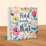 Find Yourself Canvas Wrap, Floral Motivational Quote Art, Inspiring Wall Decor, Positive Affirmation Art, Boho Chic Gift, Home Decor thumbnail 9