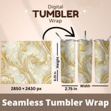 20 oz Skinny Tumbler Wrap Sublimation Design, Gold Marble, Straight and Tapered Wrap png, Floral Tumbler Digital, Instant Download thumbnail 5