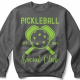 Pickleball Gildan Crewneck Sweatshirt, Pickleball Est. 1984 Social Club Vintage Graphic, Court Warm Up thumbnail 4