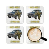 Grand Wagoneer Corkwood Coaster Set, Car Lover Gift, The Waggy Coaster Set, Classic Car, Vintage Car Art, Auto Enthusiast Coaster thumbnail 5