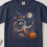 Witchy Iced Coffee Raccoon T-Shirt thumbnail 6