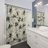 Whimsical Panda Grove Shower Curtain thumbnail 3