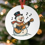 Retro Guitar Snowman Ornament thumbnail 1