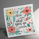 Grow Through What You Go Through Canvas Wrap, Floral Art, Inspirational Quote Art, Motivational Wall Decor, Positive Affirmation Gift thumbnail 9