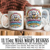 Whimsical Cats Orchestra Digital Mug Wrap thumbnail 1
