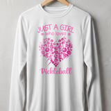 Pickleball Sport-Tek Long Sleeve Tee, Just A Girl Who Loves Pickleball, Sun Shield Shirt thumbnail 11