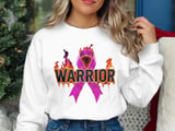 Cancer fighting t-shirt, Warrior Ribbon Tee, Pink Ribbon Support, Breast Cancer Awareness, Fundraiser Shirt, Cancer Survivor Gift, Flame thumbnail 1