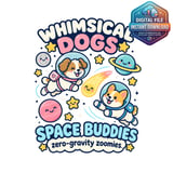 Whimsical Space Dogs Mug Wrap thumbnail 2