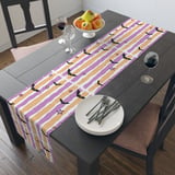 Halloween Bat Pillow Cover & Table Runner, Spooky Distressed Purple Orange Stripe Star Fall Decor, Whimsical Home Decor thumbnail 17