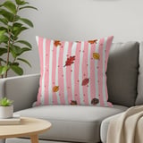 Autumn Leaves Table Runner, Fall Decor Pillow Cases, Pink Distressed Stripe & Pinecone Acorn Whimsical Cozy Home Decor Gift thumbnail 4