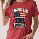 Thank You Veterans For Your Service Flag Heart T-Shirt thumbnail 1