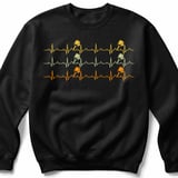 Pickleball Gildan Crewneck Sweatshirt, Pickleball Heartbeat EKG Pulse Rhythm Graphic, Court Warm Up thumbnail 1