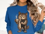 Grumpy Werewolf Coffee Cat Tee or Sweatshirt thumbnail 13