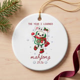 Mahjong Christmas Ornament 2026, The Year I Learned Mahjong Keepsake, Cute Kawaii Tile Holiday Gift for Game Night Player and Lover thumbnail 6