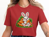 Cute lucky Bunny Rabbit T-Shirt, Carrots Graphic Tee, Animal Lover Gift, Soft Casual Apparel, Unisex Clothing thumbnail 7