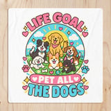 Life Goal Pet All The Dogs T-Shirt Cartoon Puppies Corgi Golden Retriever Graphic Print thumbnail 8