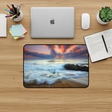 Personalized Ocean Sunset Waves Desk Mat, Custom Beach Lover Gift, Stormy Coastal Desk Mat. Dramatic Sea Landscape Mouse Pad thumbnail 3