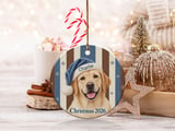 Golden Retriever Christmas Ornament 2026, Yellow Lab Dog Tree Keepsake, Holiday Puppy Santa Hat Decor, Pet Lover Keepsake Gift thumbnail 2