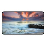 Personalized Ocean Sunset Waves Desk Mat, Custom Beach Lover Gift, Stormy Coastal Desk Mat. Dramatic Sea Landscape Mouse Pad thumbnail 5