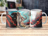 Octopus Mug Sublimation Wrap, Deep Sea Fantasy Marine Life 11oz 15oz Mug Digital Design for Ocean Lovers Gift thumbnail 7