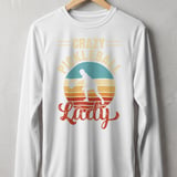 Pickleball Sport-Tek Long Sleeve Tee, Crazy Pickleball Lady, Sun Shield Shirt, Retro Sunset Court Graphic thumbnail 11