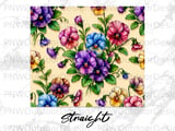 20oz Tumbler Sublimation Seamless Pansy PNG, Tapered Floral Tumbler Wrap Digital File, Free Car Coaster Design thumbnail 13