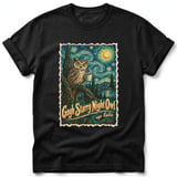 Gogh Starry Night Owl ~ Comfort Colors Premium Tee thumbnail 1