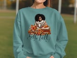 Fall Sweatshirt Hoodie: Black Woman, Books, Autumn Leaves Design, Cozy thumbnail 8