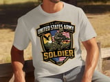 U.S. Army Soldier T-Shirt, Military Veteran Pride Tee, American Patriot Gift for Him & Her, Active Duty Support Apparel thumbnail 3