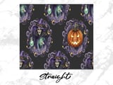 Witchy Halloween Tumbler Wrap Digital PNG for 20oz Skinny Straight | Spooky Witch Potion Jack O'Lantern Seamless Sublimation Design thumbnail 4