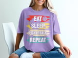 Pickleball Comfort Colors Shirt, Eat Sleep Pickleball Repeat Design, Retro Court Aesthetic Vintage Graphic Tee thumbnail 9
