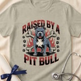 Raised By A Pit Bull Tee | Pit Bull Lover Shirt | Pittie Apparel | Bully Breed Gift thumbnail 4