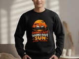 Ghouls Just Wanna Have Sun Boating Halloween Pontoon Boat Ghost Sunset Crewneck Sweatshirts Graphic thumbnail 11