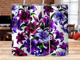 Purple Lily Tumbler PNG for 20oz Skinny Sublimation, Seamless Floral Digital Wrap, Tapered Design, Car Coaster PNG Included thumbnail 8