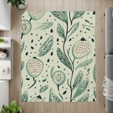 Blanket Pillow and Pillow Case: Botanical Green, Neutral Hues, Leaf and Fruit Pattern thumbnail 3