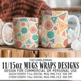 Digital Pattern, Abstract Pattern, Digital Bundle, Geometric, Triangles, Circles, Trees Pattern, Bohemian, Digital Paper, Scrapbook, Fabric thumbnail 4