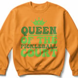 Pickleball Gildan Crewneck Sweatshirt, Queen of the Pickleball Court, Retro Court Warm Up Pullover thumbnail 9