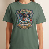 US Coast Guard MH-60T Jayhawk T-Shirt, Military Aviation Search and Rescue Graphic Tee, Veteran Helicopter Pilot Gift, Patriotic Mens Shirt thumbnail 6