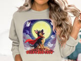 Halloween German Shepherd Crew Sweatshirt, Cute Ghosts Moon Night, Fall Season Graphic Pullover, adult and kid size t-shirts thumbnail 2