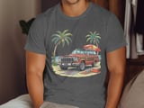Grand Wagoneer T-Shirt, Beach Car Tee, Vintage Car Shirt, Classic SUV Tee, Summer Vibes, Palm Trees, Beach Scene, Automotive Gift thumbnail 5