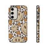 Cheetah Leopard Print Smiley Face Tote Bag & Phone Case - Retro Trendy Happy Face Daisy Flower Groovy Gift thumbnail 15