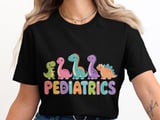 Pediatrics Dinosaurs Nurse T-Shirt: Cute Peds Crew Appreciation Tee thumbnail 5