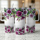 40oz Tumbler Sublimation PNG, Distressed Lilies Floral Wrap, Tapered Seamless Design, Mom Gift Digital Download, Add Name, Car Coasters Free thumbnail 2