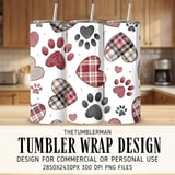 Digital Bundle Pattern, Hearts and Paw Prints, Seamless Pattern, Valentine Sublimation Design, Pet Lover, PNG, JPG, Digital Paper, Fabric thumbnail 2